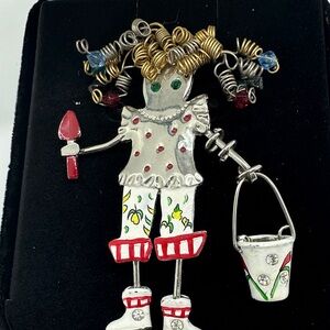 CARRETTE BY GANZ THEY'RE BRATS! CURLY GIRL GARDENER PIN, AUSTRIAN CRYSTALS